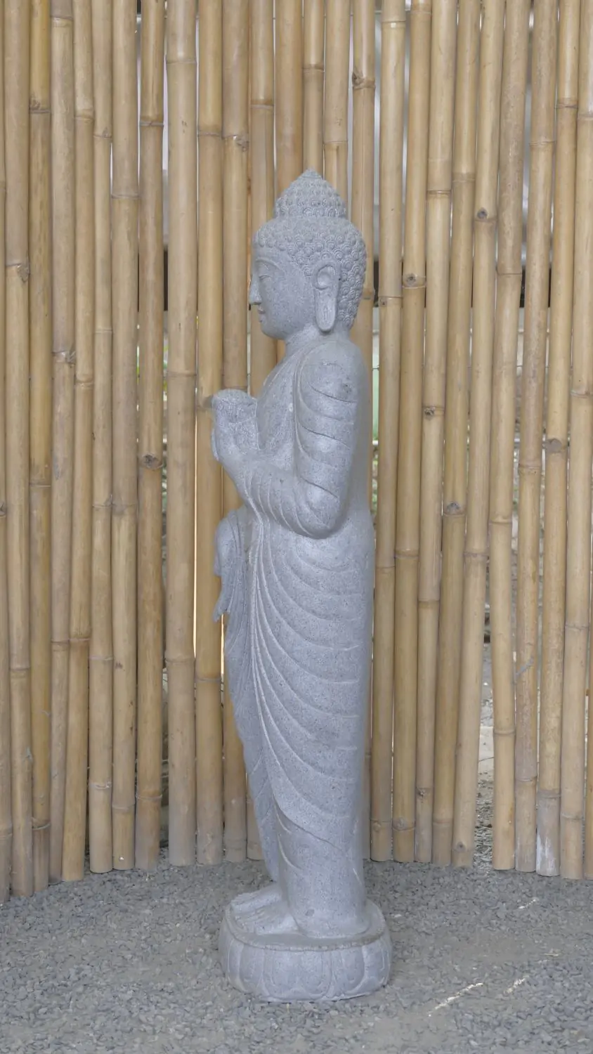  Product image 3 of the product “Standing Buddha with Lotus Flower, ca. 120 cm H ”